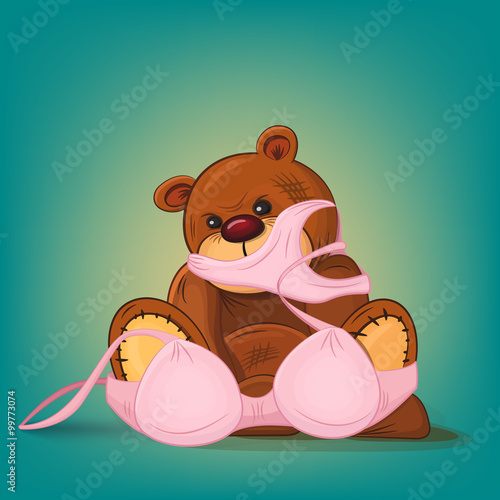 Sad teddy bear gift with pink underwear