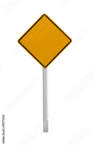 Isolated Blank Yellow Sign - Empty Yellow Symbol isolated on white