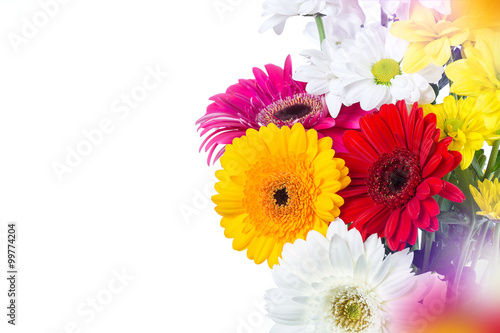 Bouquet of gerberas on a white background