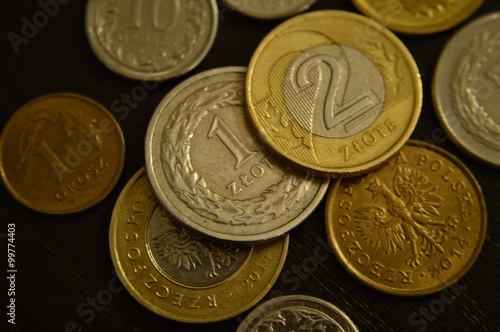 Polskie monety, złotówki i grosze