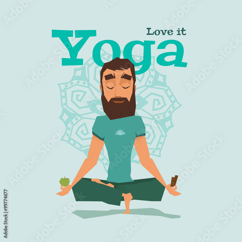 Blue Yoga pose skill vector illustration