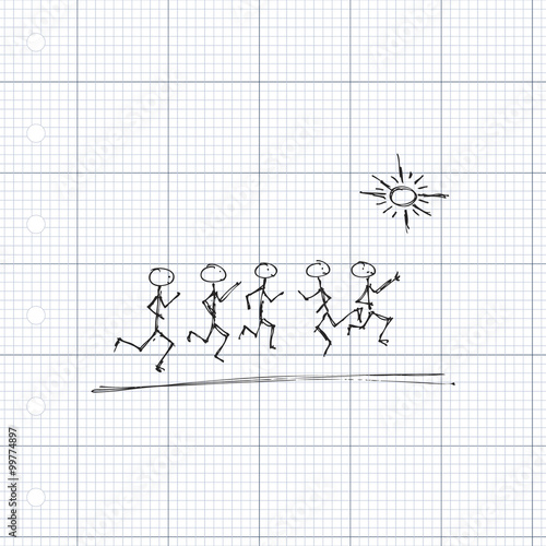 matchstick men playing in the sun