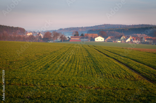 Feld Abend Dorf