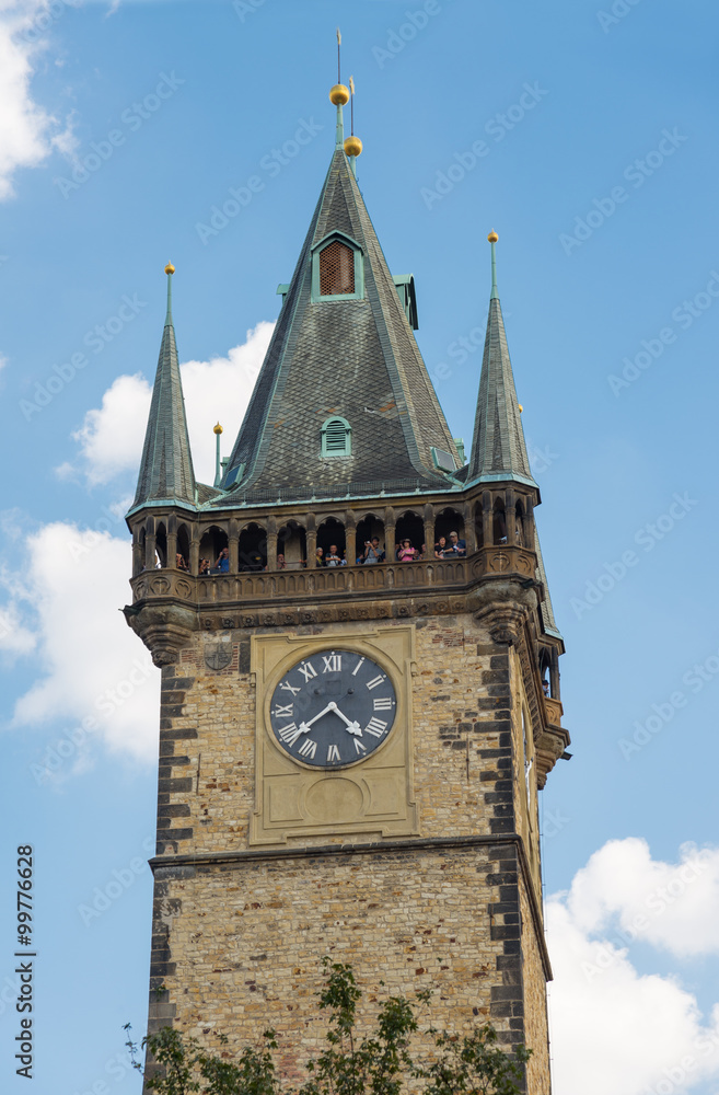 Visitors on Clock Tower Prague - Czech Republic