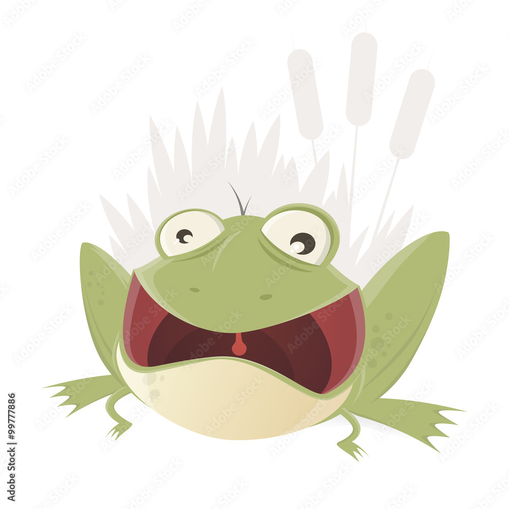 Fototapeta premium frosch cartoon lustig vektor isoliert