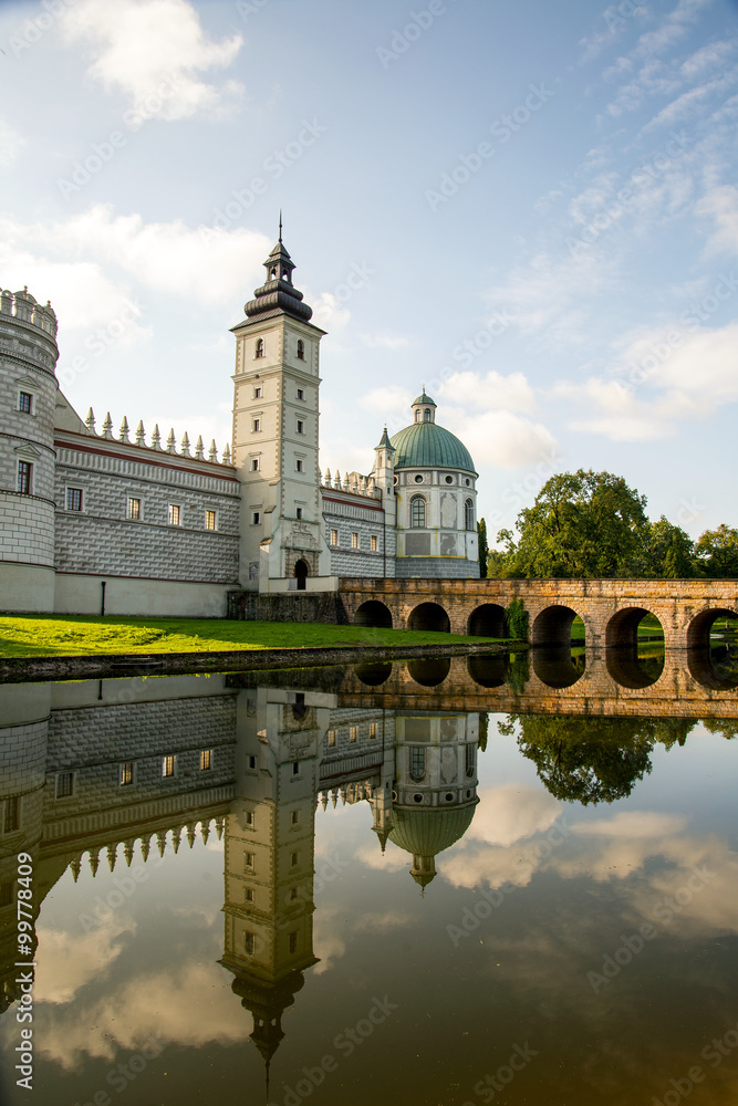 View of the 16 century castle in Krasiczynie Poland