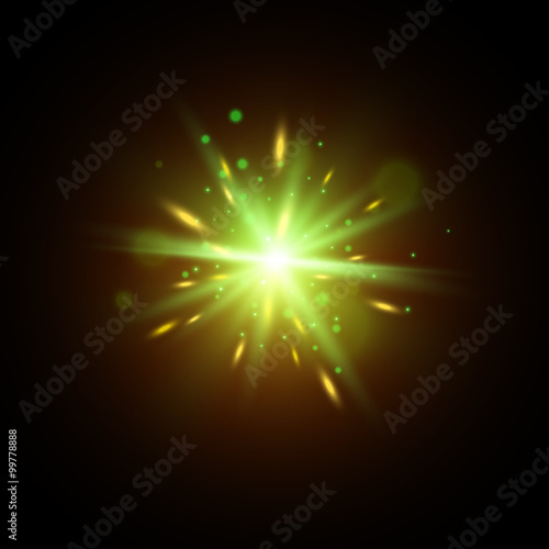 Glow light effect. Star burst with sparkles. Abstract vector illustration.