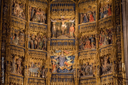 The Altar of the Cathedral in Oviedo, Spain a World Heritage Site on the Camino Primitivo