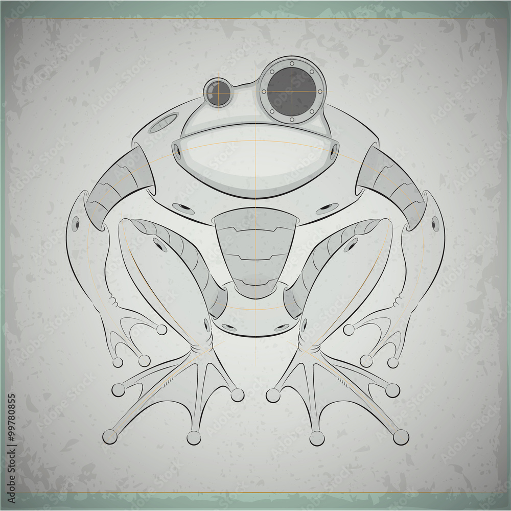 Sketch of the robot-frog vector de Stock | Adobe Stock