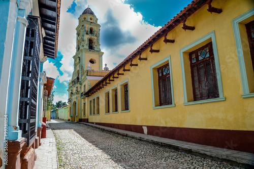 Photography Colonial street in vibrant city of Trinidad, Cuba