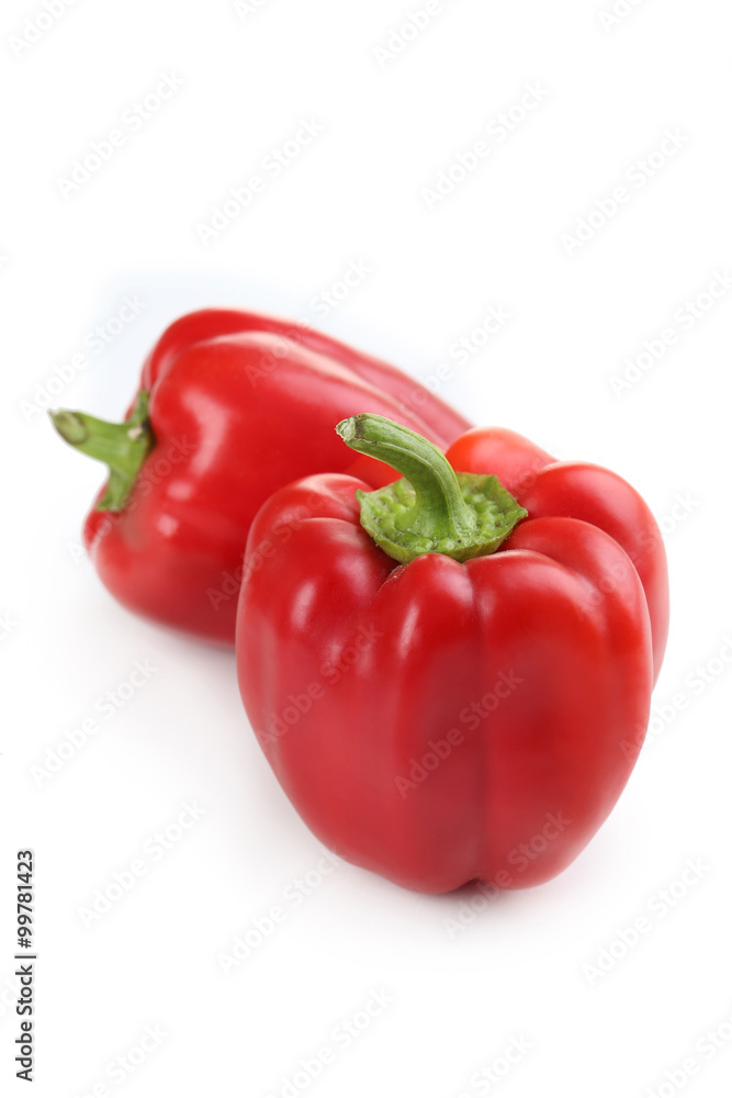 Red peppers isolated on a white