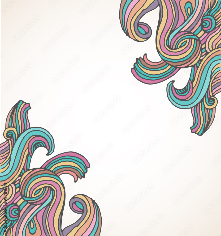 Obraz premium hand drawn, doodle, hippie background 