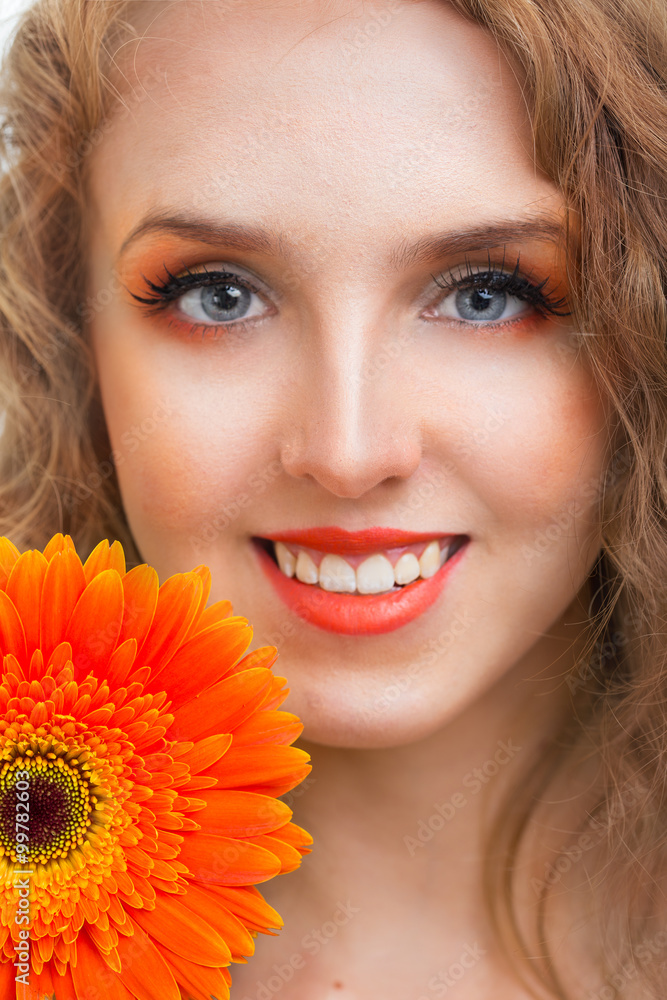 Girl with gerbera flower Girl with gerbera flower
