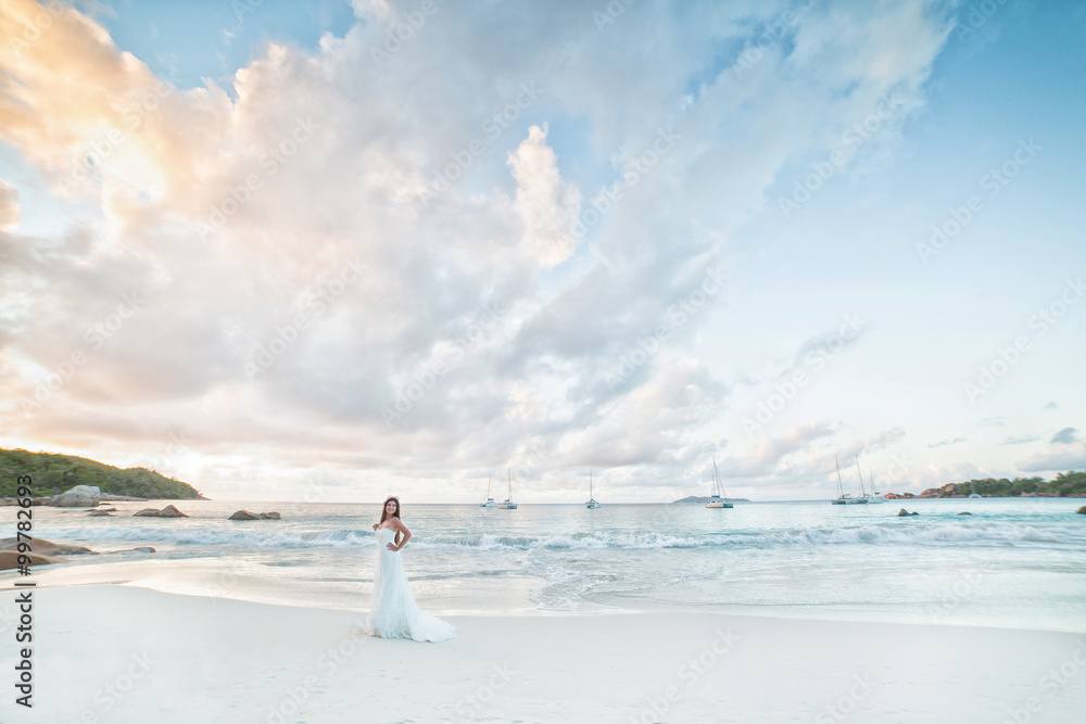 bride, beautiful young girl Seychelles
