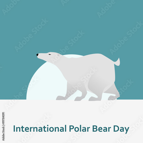 International Polar Bear Day and White bear in the sun