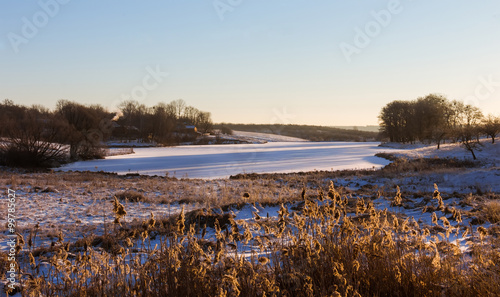 frosty morning landscape