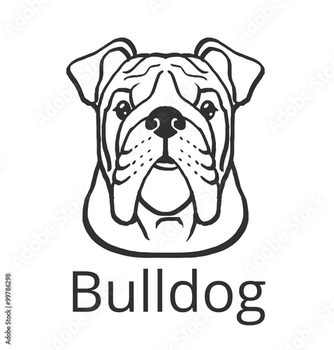 Bulldog black vector icon logo illustration