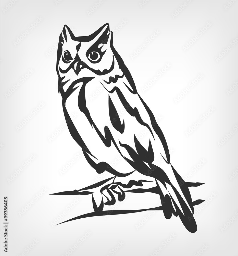 Owl vector black icon logo illustration Owl vector black icon logo illustration