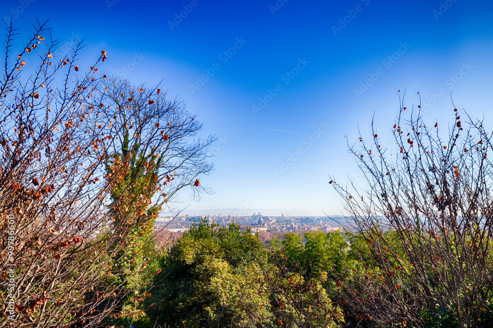 winter cityscape of Rome