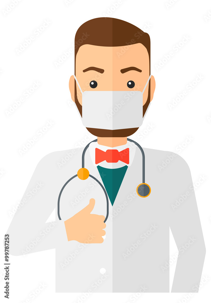 Confident doctor in mask.