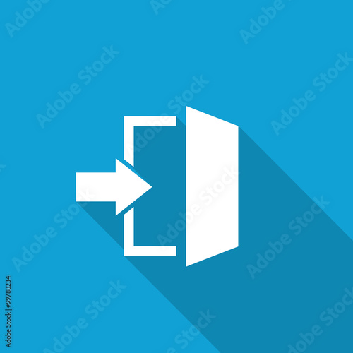 Free Download Flat Enter icon with long shadow on blue backround - GFXLoad