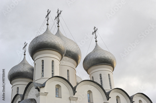 dome of the Orthodox St. Sophia Cathedral in Vologda, Russia photo