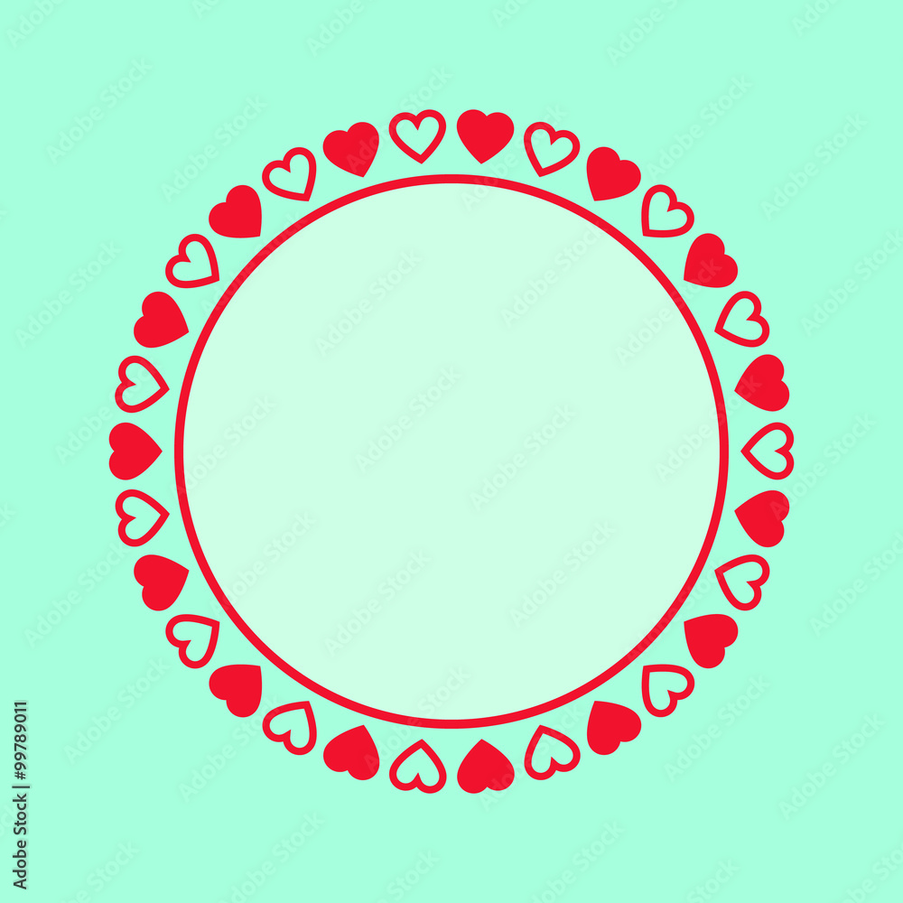 Circle frame with hearts Circle frame with hearts
