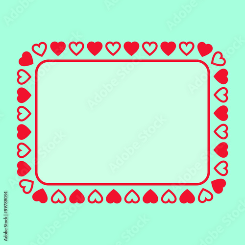 Rectangle frame with hearts