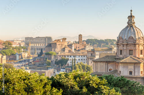 Vue aérienne centre antique de Rome