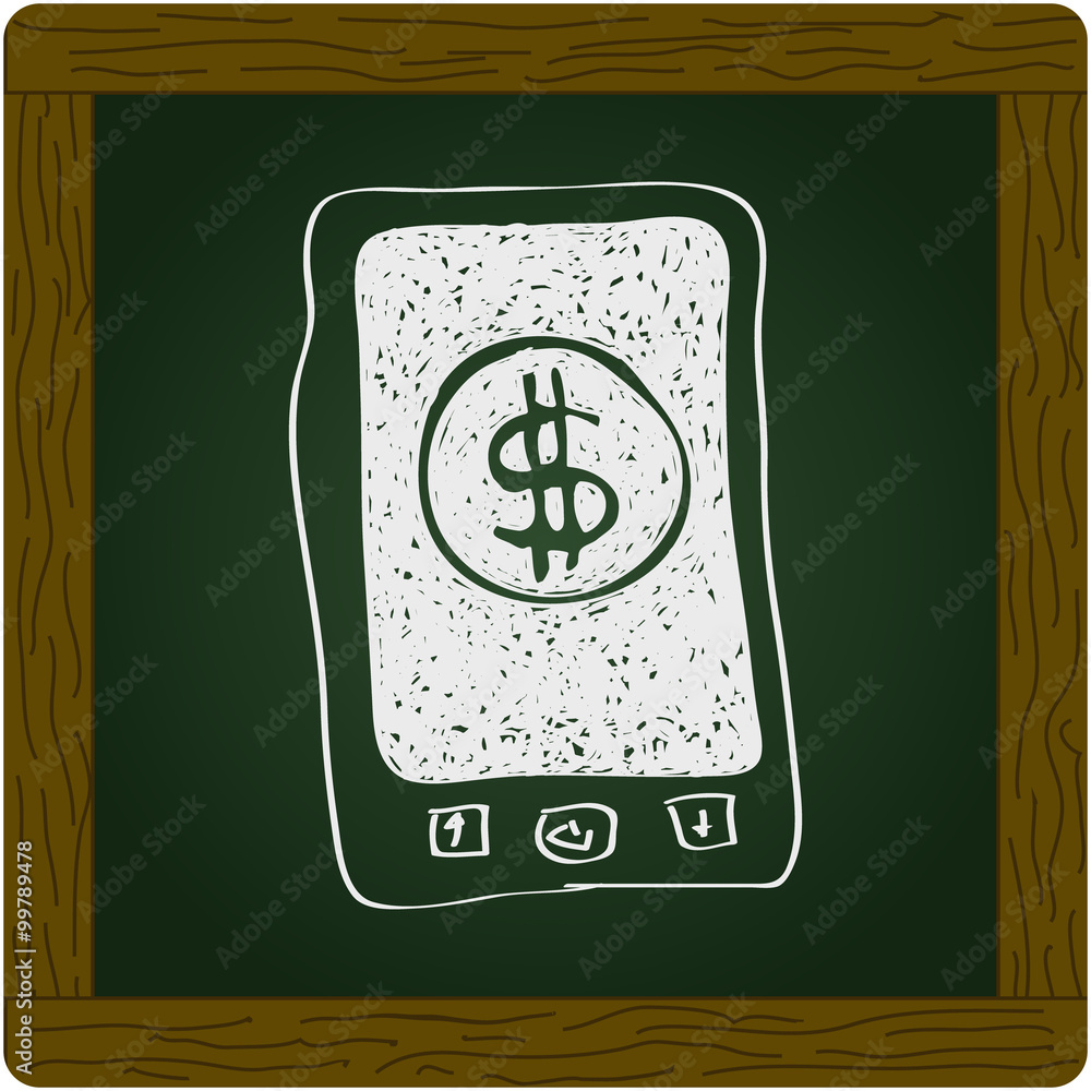 Simple doodle of mobile payments Simple doodle of mobile payments