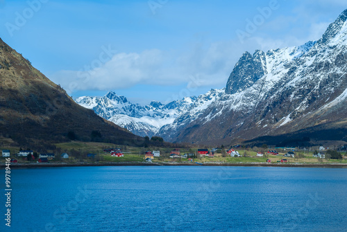 Norwegian village in the mountains