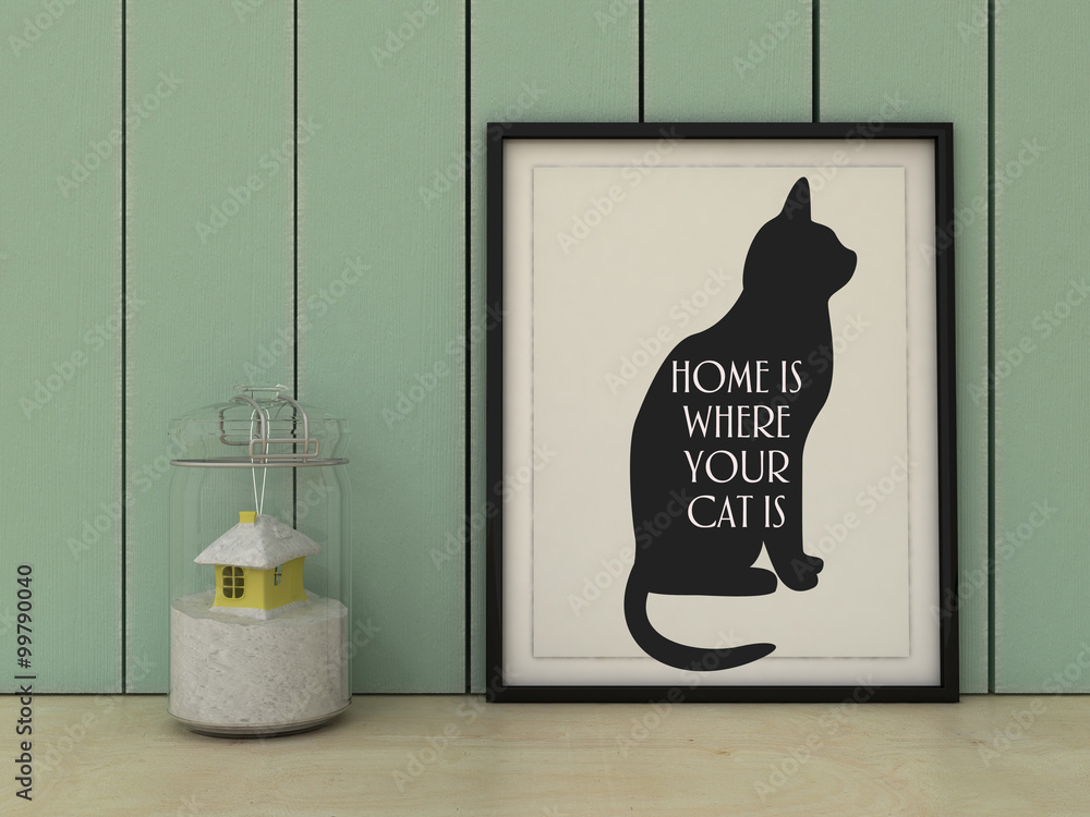Motivation words Home is where your cat is. Inspirational funny ...