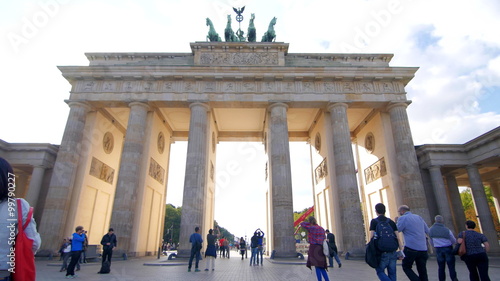 Berlin Brandenburg Gate in summer with tourists