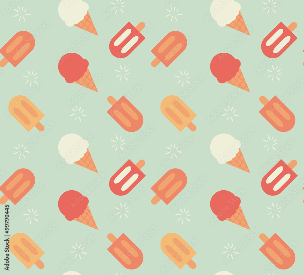 Seamless pattern with hand drawn ice cream Seamless pattern with hand drawn ice cream