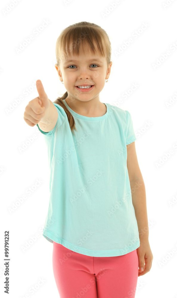 Beautiful little girl, isolated on white Beautiful little girl, isolated on white