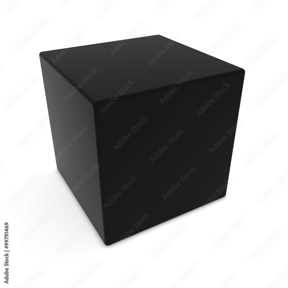 Blank Black Rounded Cube Shape Isolated on White Background Blank Black Rounded Cube Shape Isolated on White Background