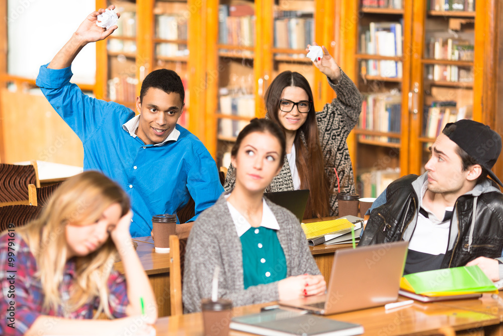 Happy students on lessons Happy students on lessons