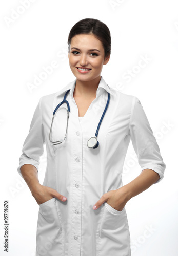 Smiling medical doctor isol...