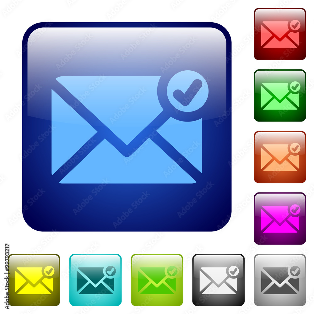 Color mail sent square buttons