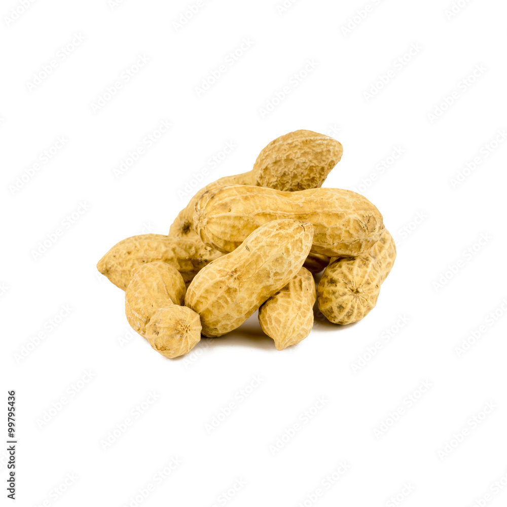 Dried peanuts in isolated on white Dried peanuts in isolated on white