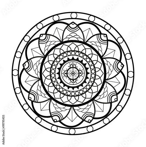 Mandala vector isolated on white, mandala vettoriale su sfondo bianco