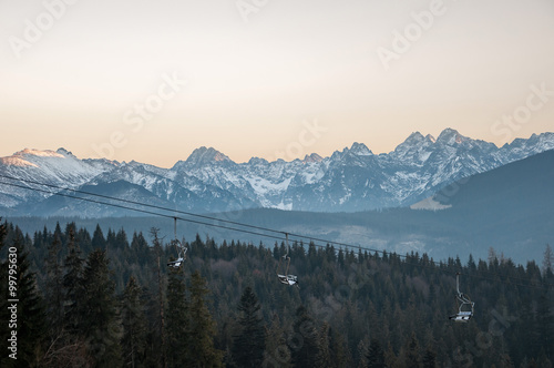 Fototapeta Naklejka Na Ścianę i Meble -  Landscape of Tatra Mountains at sunset