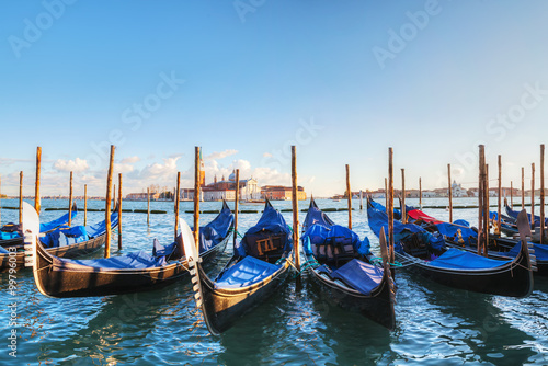 Gondolas floating in the Grand Canal © andreykr