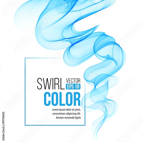 Vector blue swirl line abstract background. Vector illustration