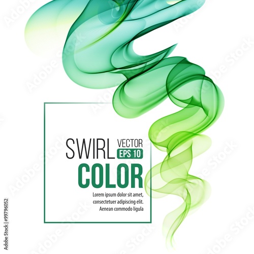 Abstract green swirl background. Vector illustration