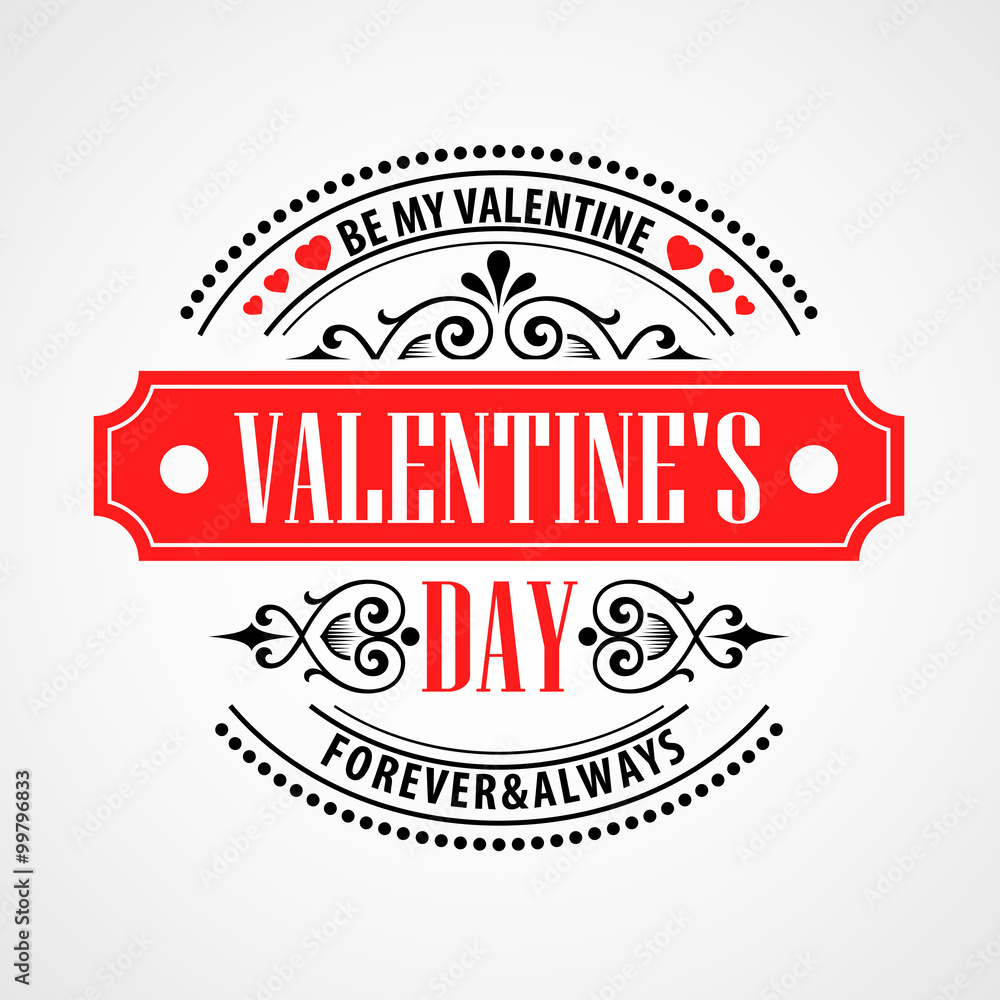 Obraz premium Happy Valentine Day Typographical Background. Vector illustration