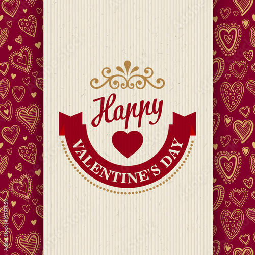 Valentines Day Typography Greeting Card  over 