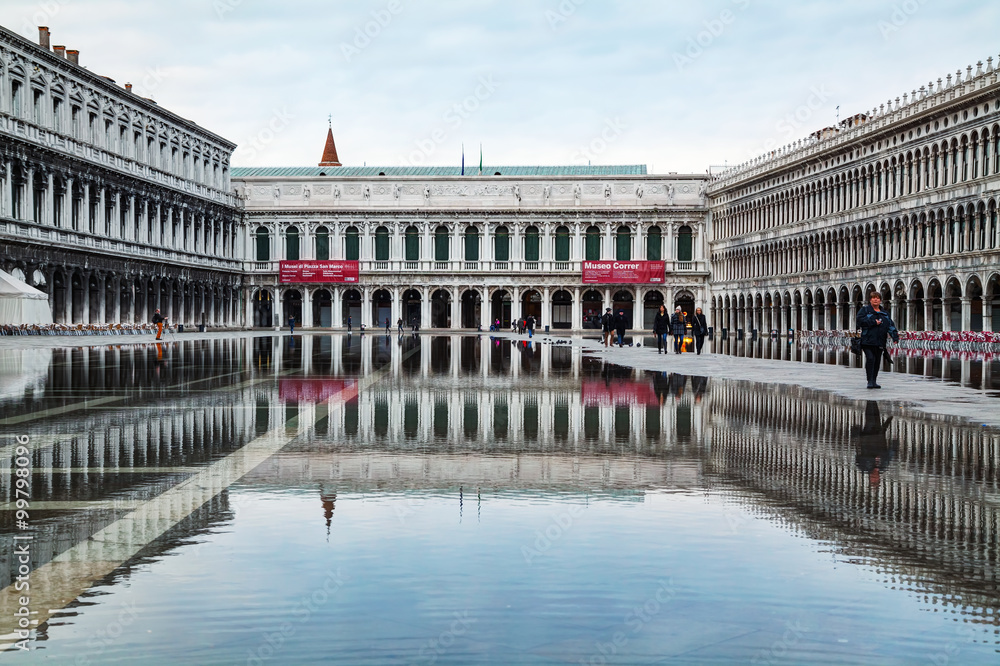 San Marco square with tourists in Venice