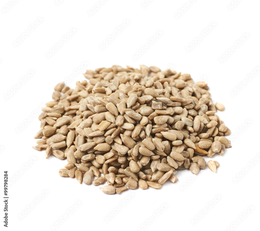 Pile of sunflower seeds isolated