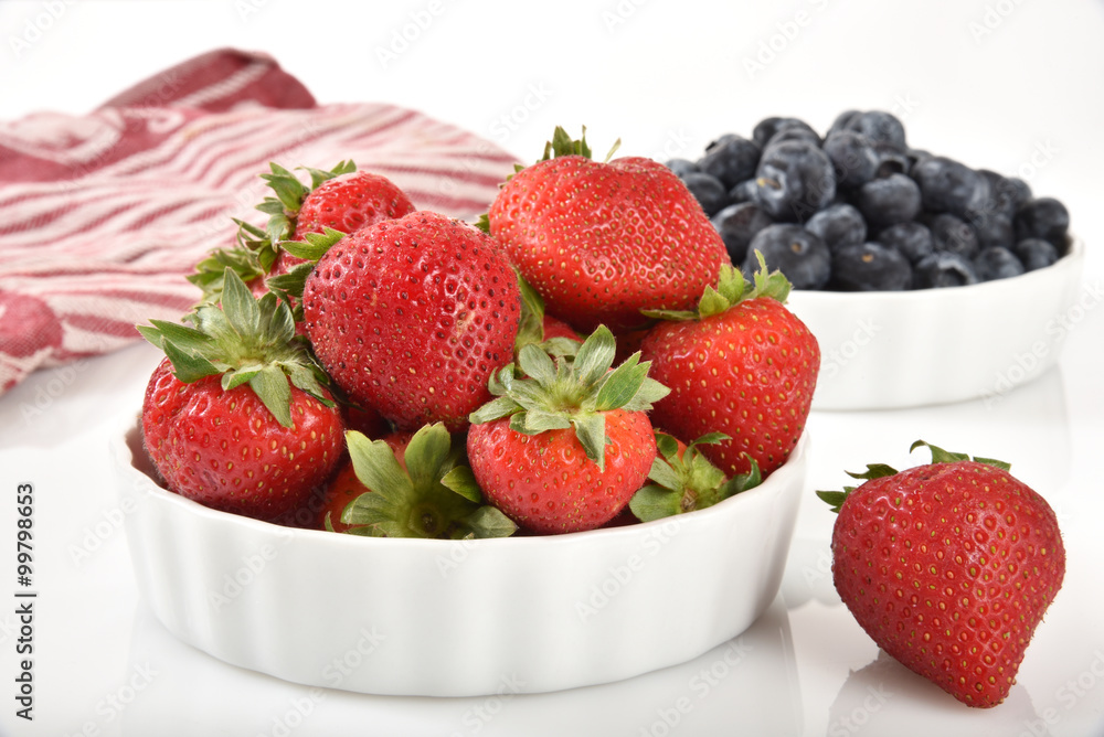Strawberries and blueberries Strawberries and blueberries